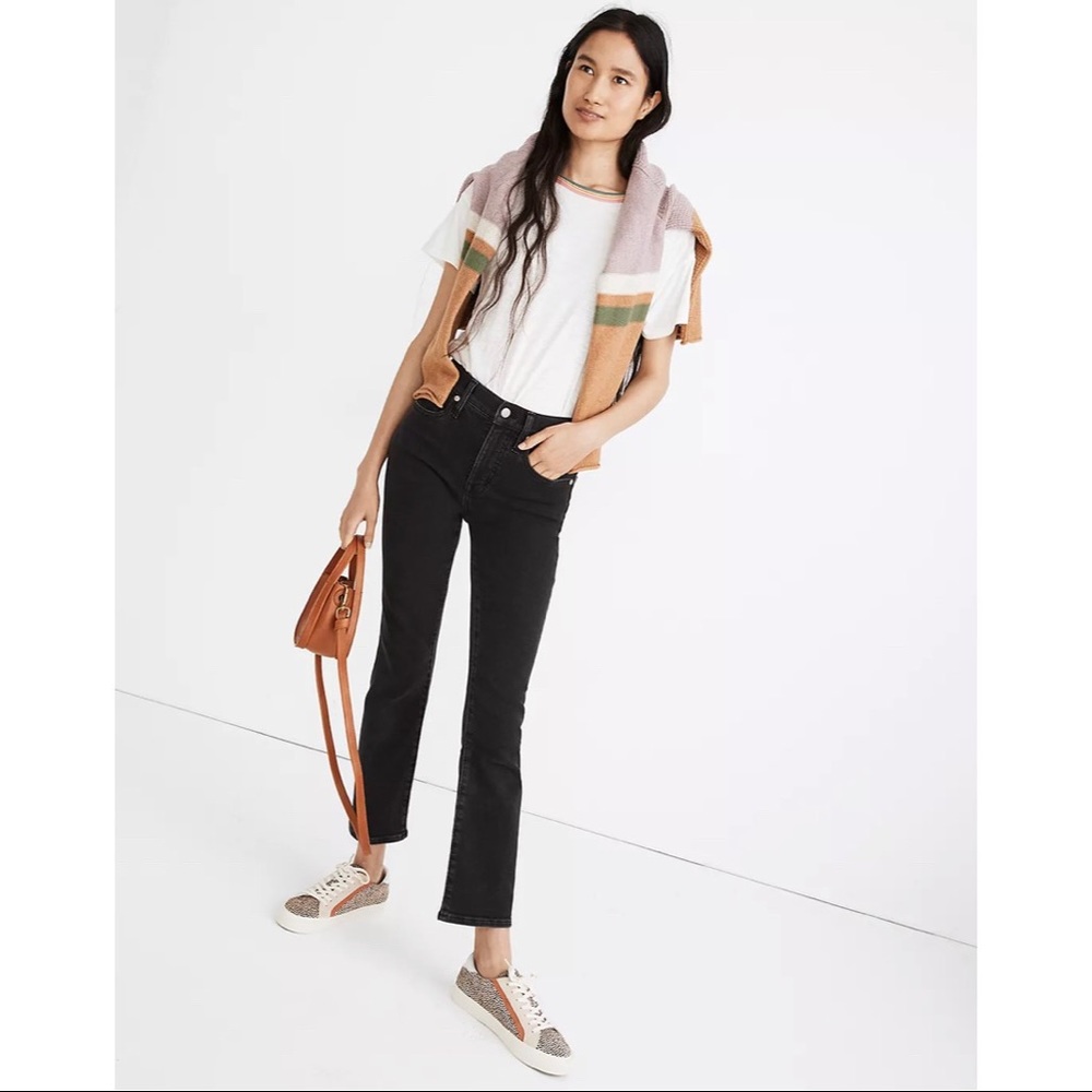 Madewell Cali Demi Boot Black Cropped Jeans 25